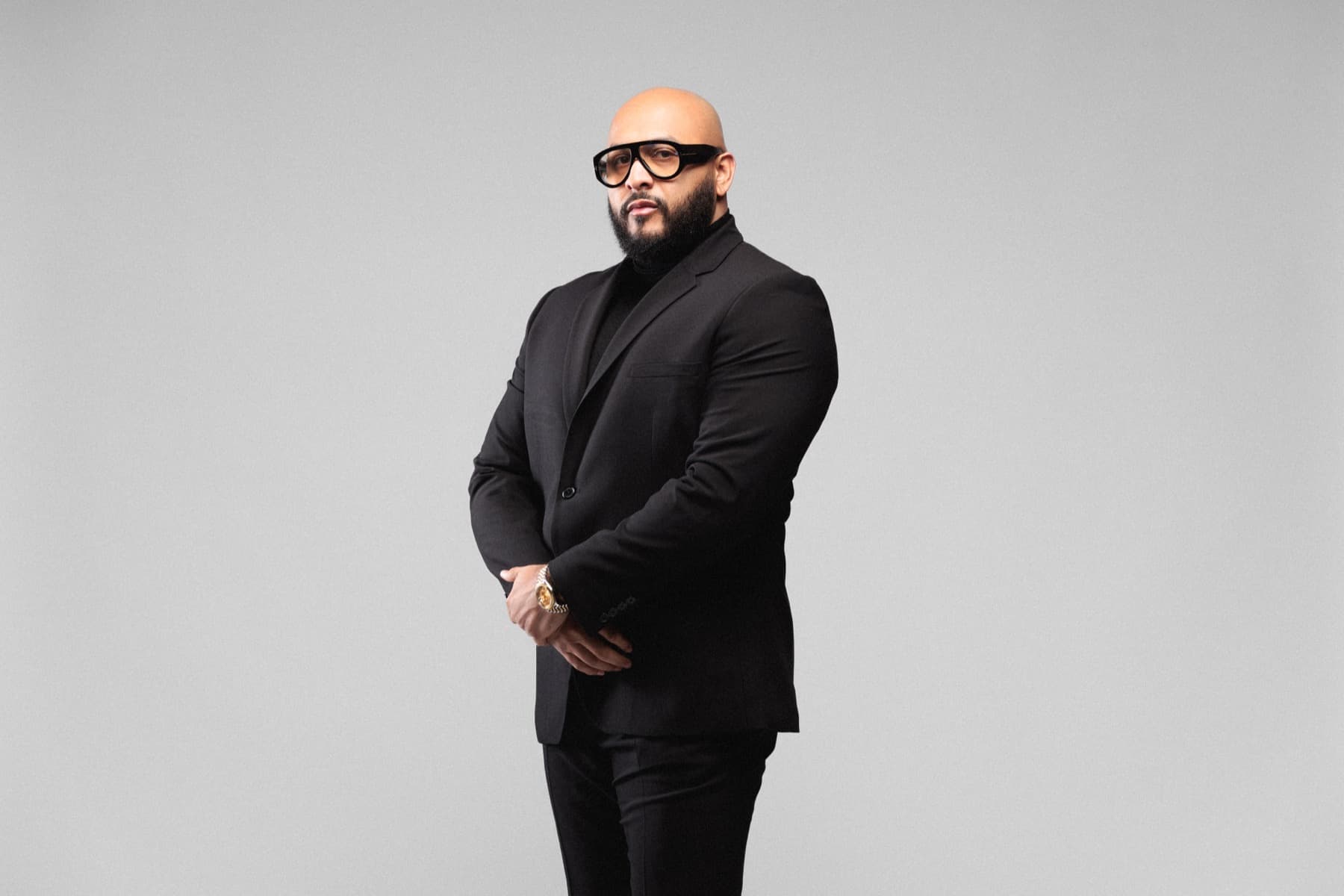 Angelo Garay in black suit